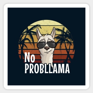 No ProbLlama Hipster Llama with Sunglasses Sticker